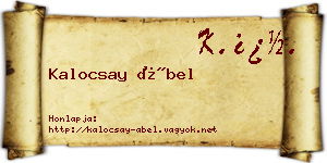 Kalocsay Ábel névjegykártya