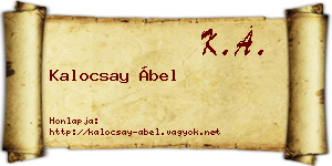 Kalocsay Ábel névjegykártya