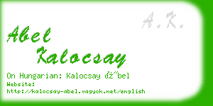 abel kalocsay business card